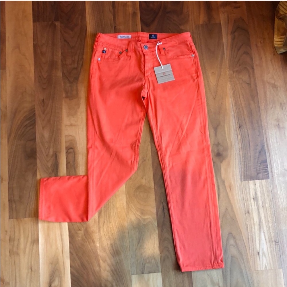 AG Adriano Goldschmied Orange Stilt Cigarette Crop